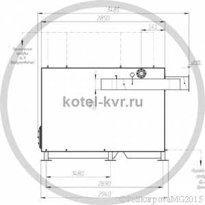 Чертеж котла без дымососа 1,28 МВт