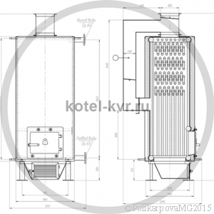 Чертеж котла без дымососа 230 кВт