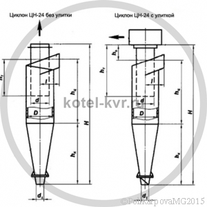 Чертеж циклона ЦН 24