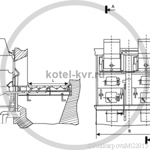 Чертеж забрасывателя ПТЛ РПК с топкой и котлом