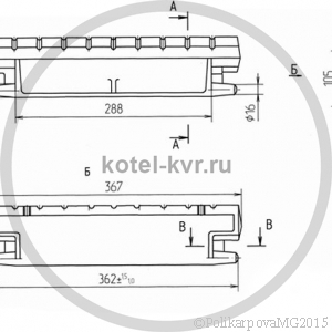 Чертеж колосника 00.1603.038 (Т 220.13.001)