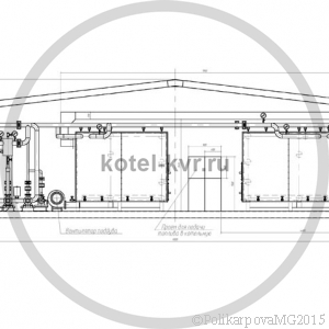 Чертеж модульной котельной 2 МВт вид сбоку