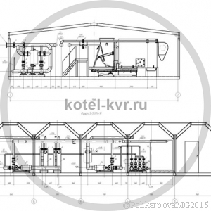 Чертеж модульной котельной 5 МВт вид сбоку