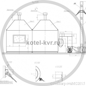 Чертеж модульной котельной 500 КВт общий вид