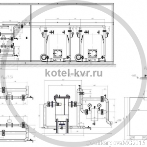 Чертеж модульной котельной 700 КВт вид сбоку